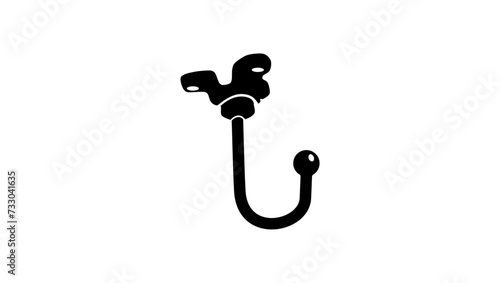 Ceiling Hook, black isolated silhouette