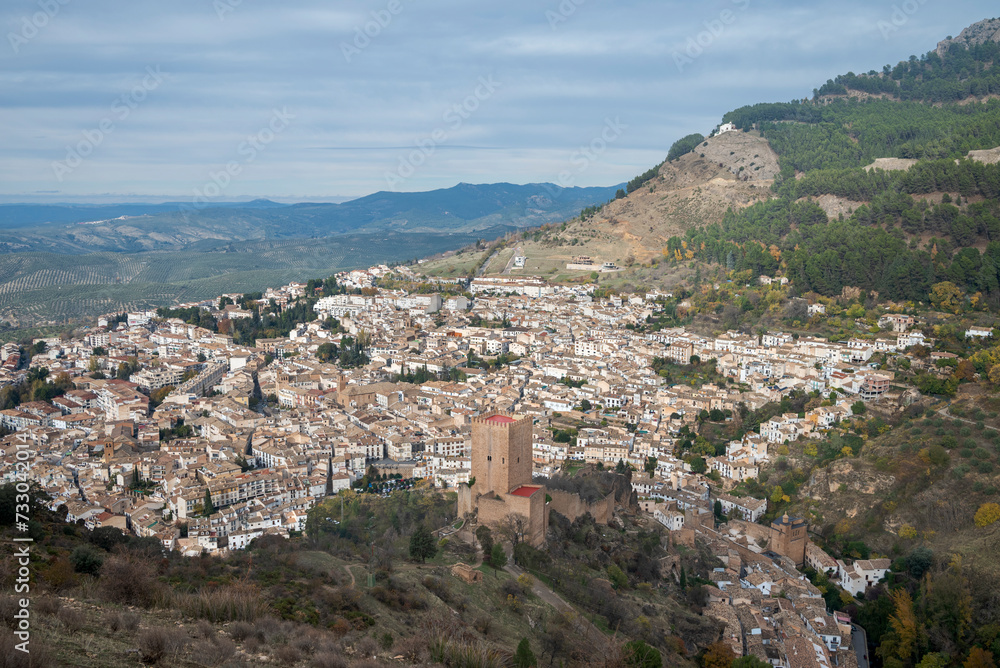 Views of the Castle of the Yedra and the city of Cazorla, in the province of Jaen, Andalusia, Spain.