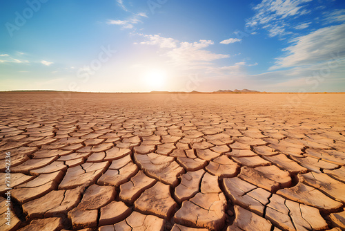 desertic and dry landscape, climate change concept
