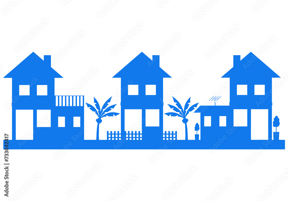 Fototapeta premium Blue Real Estate Icon Isolated on White