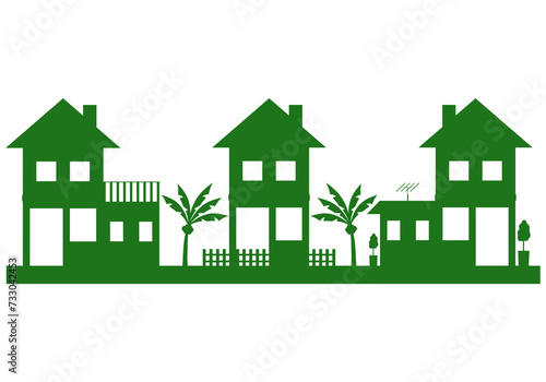 Green Real Estate Icon Isolated on White