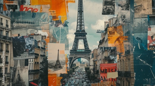 a collage of photos or graphics creating a moodboard my olimpic games in Paris -