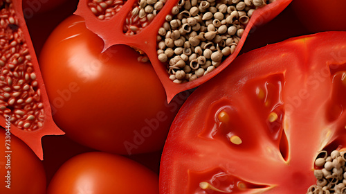 Details of tomato seeds and pulp