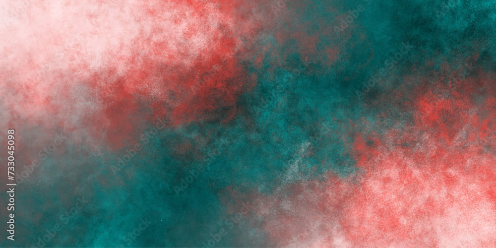 Red Teal powder and smoke,vintage grunge.ethereal nebula space.dreamy atmosphere.clouds or smoke horizontal texture galaxy space vector desing spectacular abstract burnt rough.
