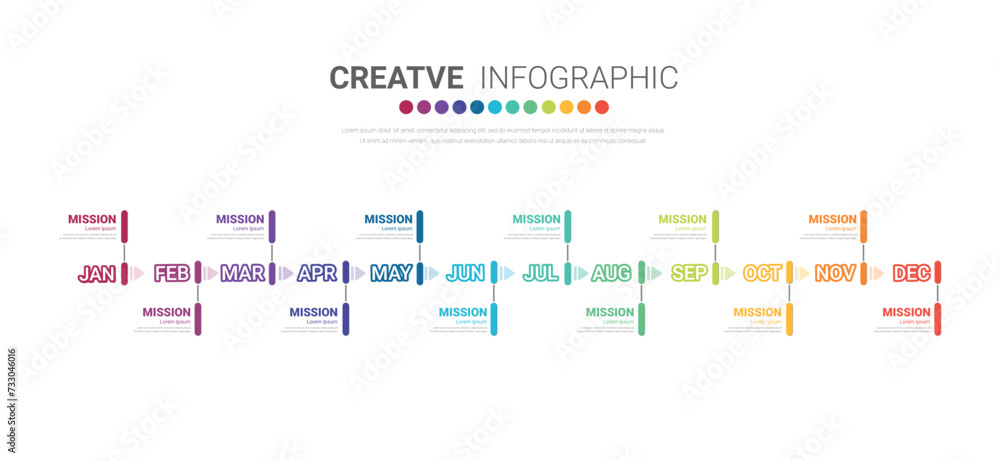Year planner, 12 months, 1 year, Timeline infographics design vector and Presentation business can be used for workflow, process diagram, flow chart. Year planner, 12 months, 1 year, Timeline infographics design vector and Presentation business can be used for workflow, process diagram, flow chart.