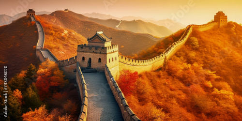 Tourism of the future in Great Wall of China photo