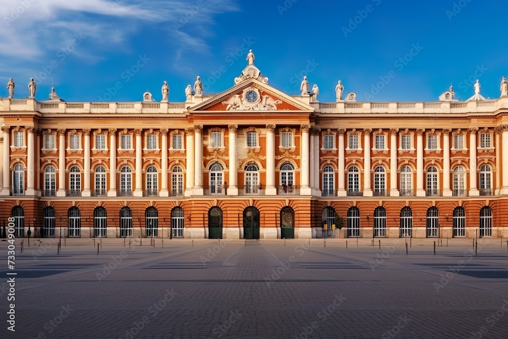 Building place of versatile, View of capitole or city hall is the municipal administration palace of versailles AI GEnerated 