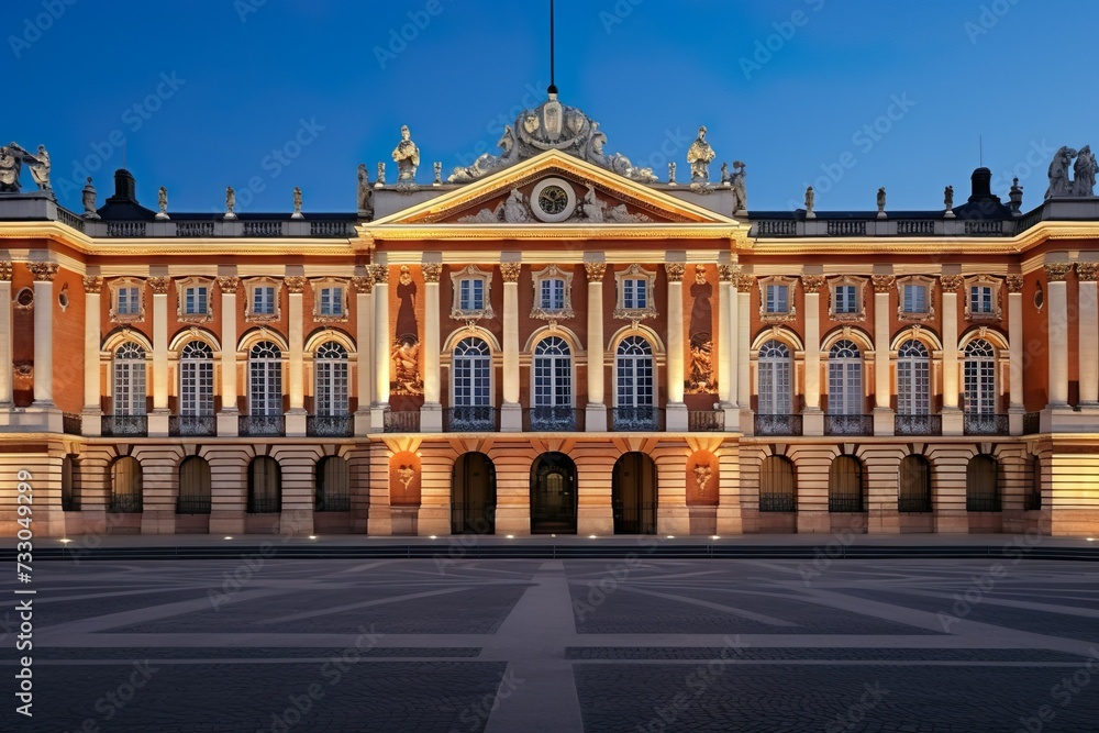 Building place of versatile, View of capitole or city hall is the municipal administration palace of versailles AI GEnerated 