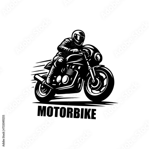 Motorbike silhouette icon logo vector illustration.