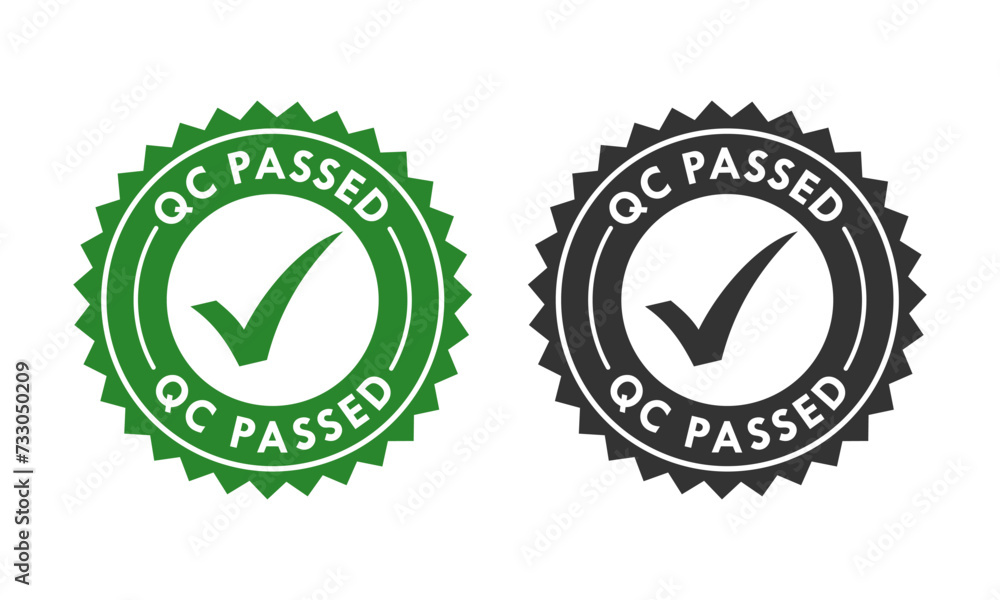 Qc passed design logo template illustration Qc passed design logo template illustration