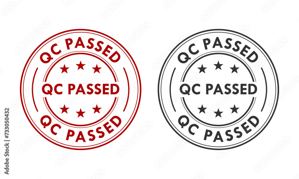Qc passed design logo template illustration Qc passed design logo template illustration