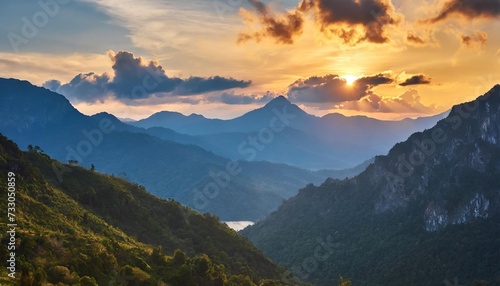 mountains and sky at sunset