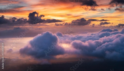 magical view of colorful clouds during sunset
