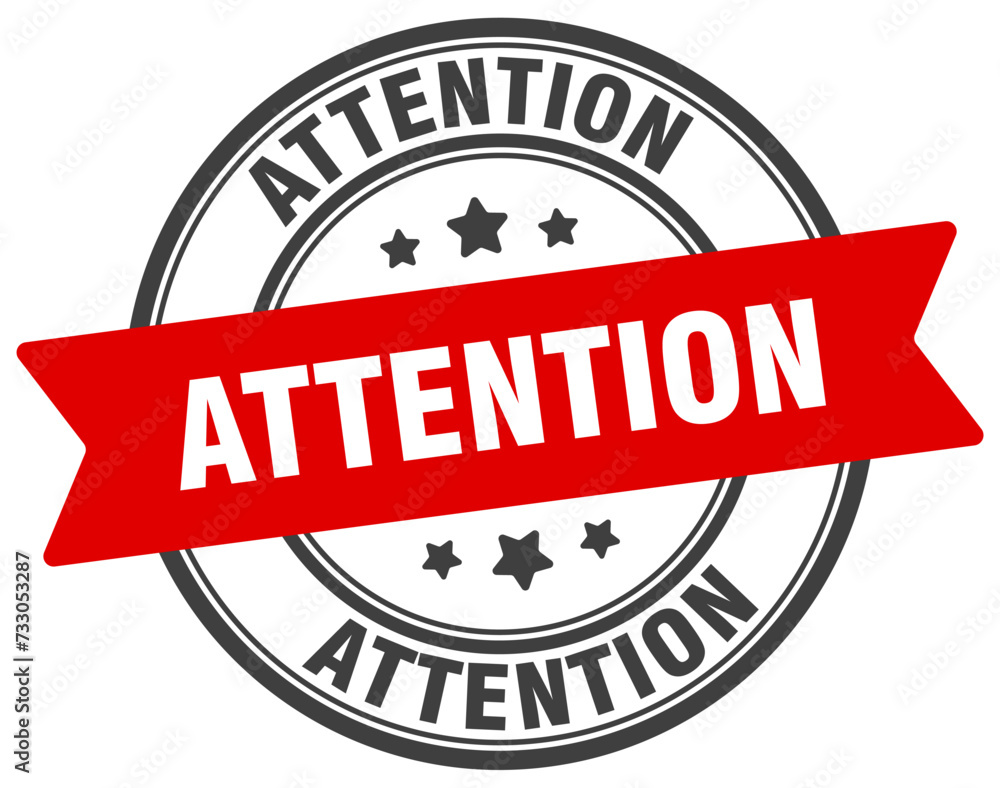 attention stamp. attention label on transparent background. round sign attention stamp. attention label on transparent background. round sign