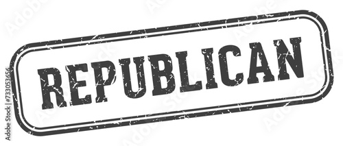 republican stamp. republican rectangular stamp on white background