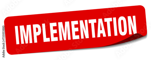 implementation sticker. implementation label