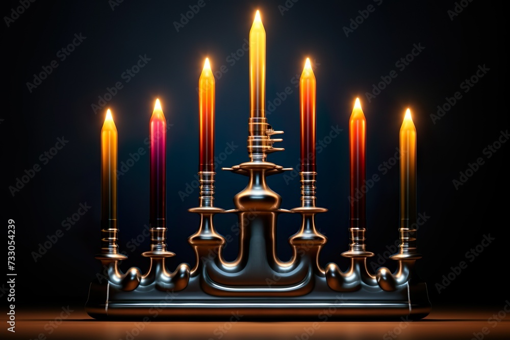 Fototapeta premium Aromatherapy candle glows bringing relaxation generated by artificial intelligence meditating by candlelight indoors generated by AI