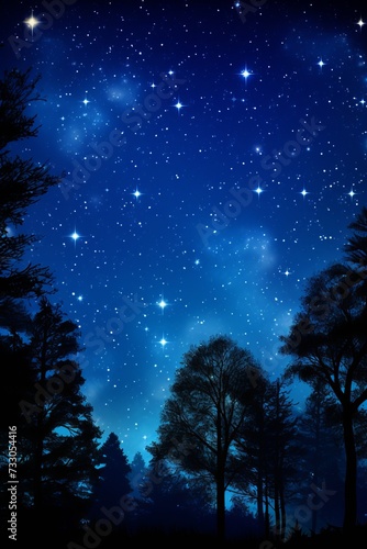 starry night sky with dark blue background