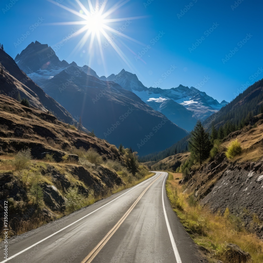 Naklejka premium The road to the mountains