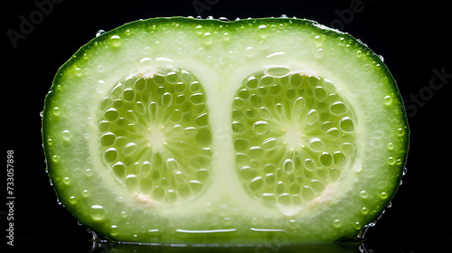 The cross-section of a cucumber photo