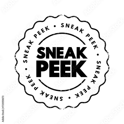Sneak Peek text stamp, concept background