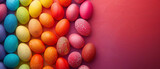 Colorful rainbow easter eggs isolated on rainbow background
