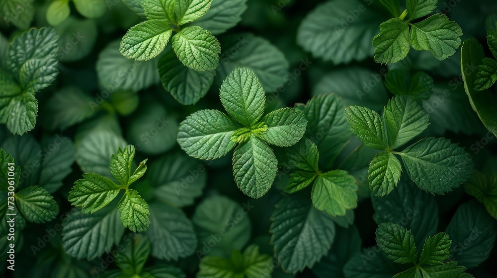 Aerial St. Patrick's Day Essence: Clover Leaves Background from Above Aerial St. Patrick's Day Essence: Clover Leaves Background from Above
