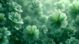 Green clover flower Background. Close up view.