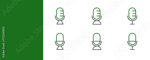 Flat podcast broadcaster icon symbols