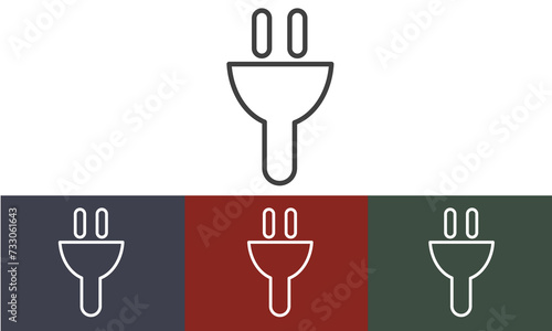 Flat socket plug icon symbol