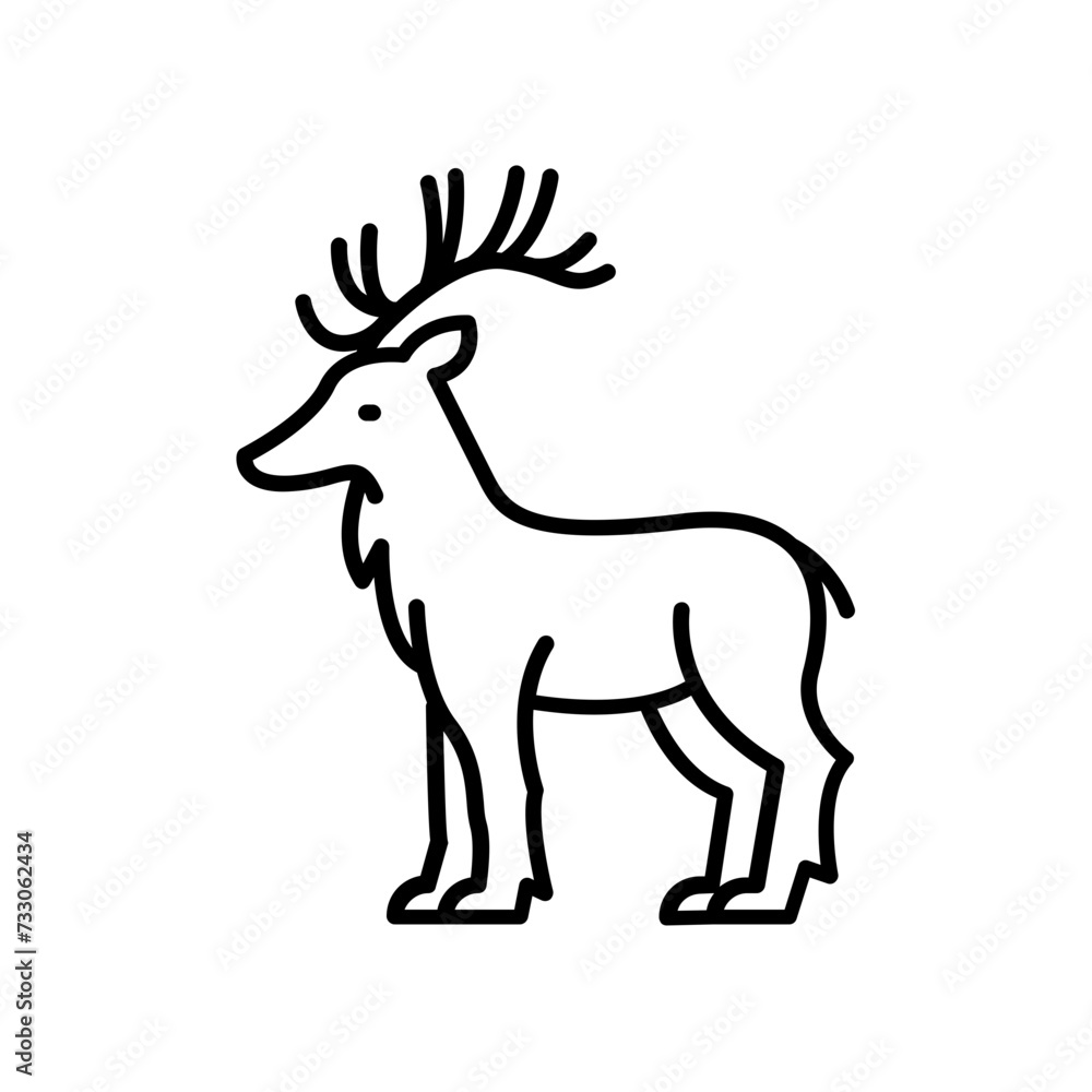 Elk icon. outline icon Elk icon. outline icon
