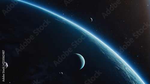 view of the earth and moon from space 