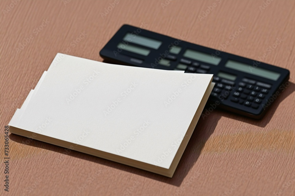 Blank business cards with calculator and pen on the wooden table. Blank business cards with calculator and pen on the wooden table.