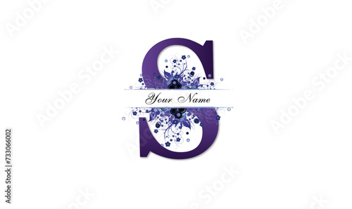 s letter floral logo design  s letter flower logo design  purple floral s letter logo 