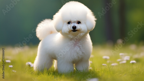Bichon Frise with a fluffy tail