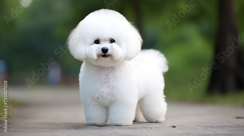 Bichon Frise with a fluffy tail