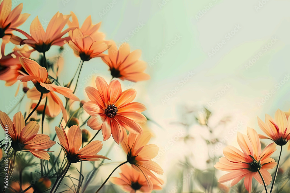 Artistic illustration of very cute little flowers bright colors