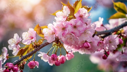a branch of a pink cherry full blossoms flowers wallpaper background a close up cherry blossom tree with pink flowers