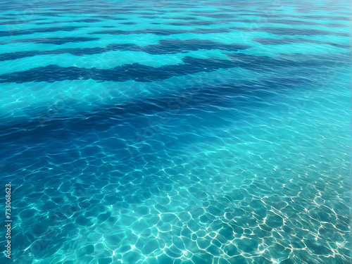 Tranquil Azure Waters: Clear Blue Sea Water Background. generative AI
