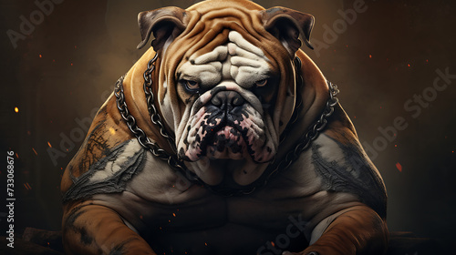 Bulldog with a determined look