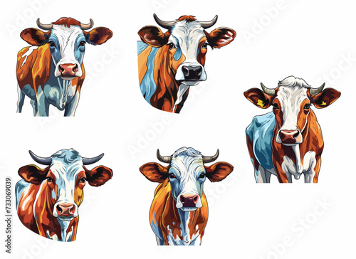 cow vector illustration isolated on white background. 
