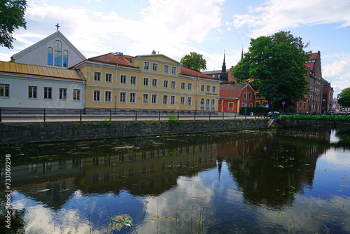 River Fyris in the town of Uppsala Sweden