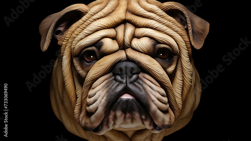 Bulldog with a lovable face and distinctive wrinkles