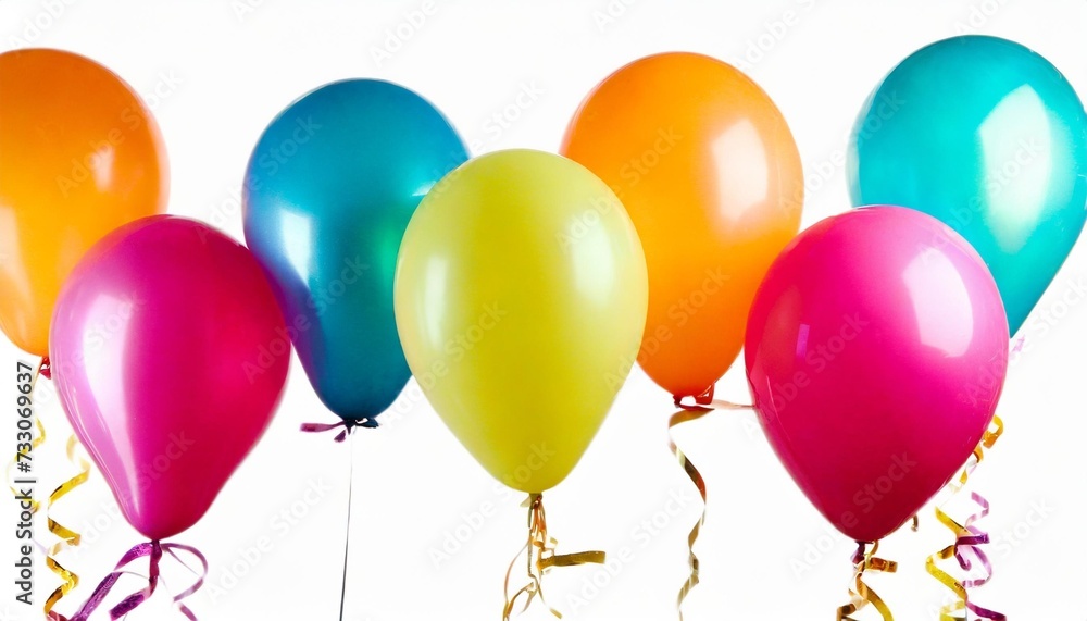 bright balloons isolated on white