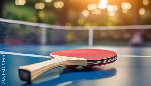 closeup table tennis with blur background sport