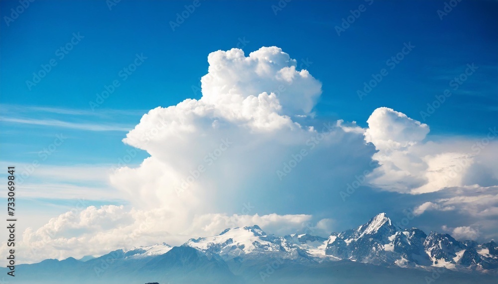fantastic soft white clouds against blue sky and copy space