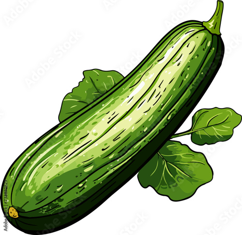 cucumber vector illustration isolated on transparent background. 
