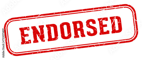 endorsed stamp. endorsed rectangular stamp on white background