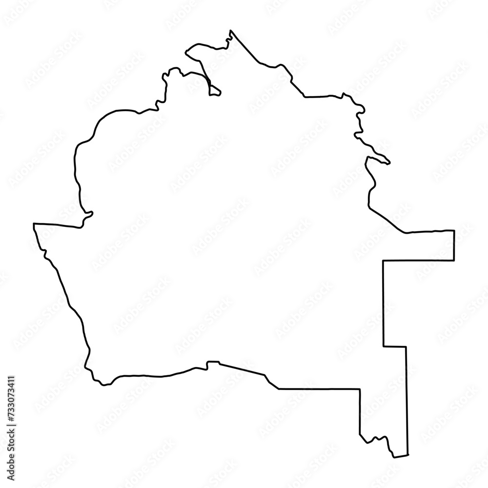 Dasoguz Region map, administrative division of Turkmenistan. Vector illustration. Dasoguz Region map, administrative division of Turkmenistan. Vector illustration.