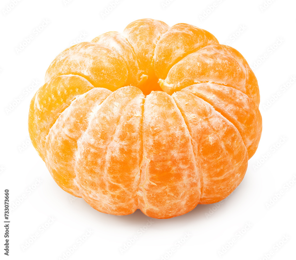 Tangerine or clementine or mandarin slice isolated on white background. clipping path Tangerine or clementine or mandarin slice isolated on white background. clipping path
